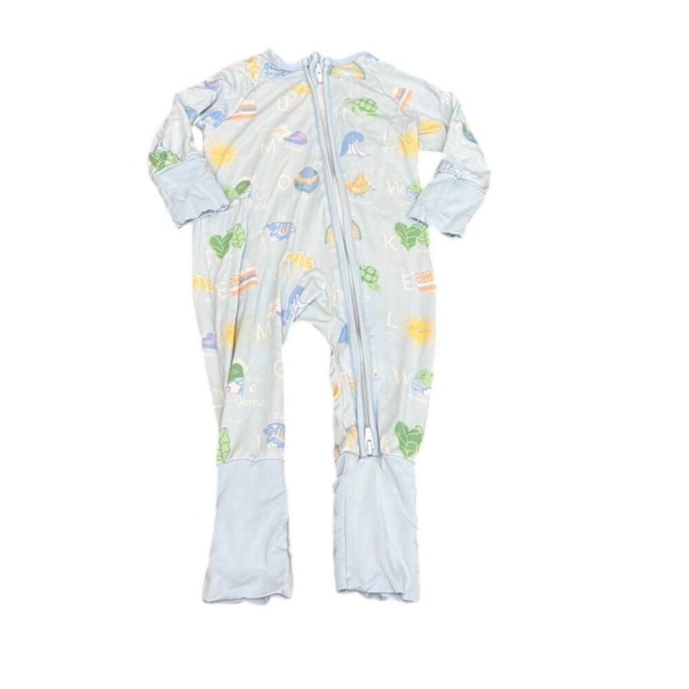 Coco moon Hawaii Full Zip Tropical Sealife Print Coverall One Piece Size 3-6 mo